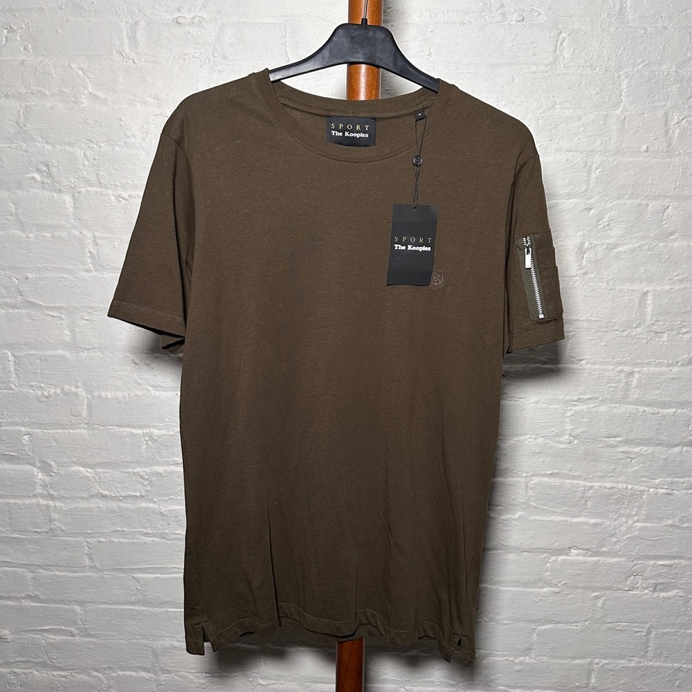 The Kooples cotton pocket tee t shirt olive green